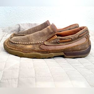 Twisted X Bomber Driving Moccasin Leather Slip On Shoes 8M